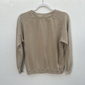 Jungmaven Sweatshirt Womens S Khaki Bonfire Raglan Hemp USA
